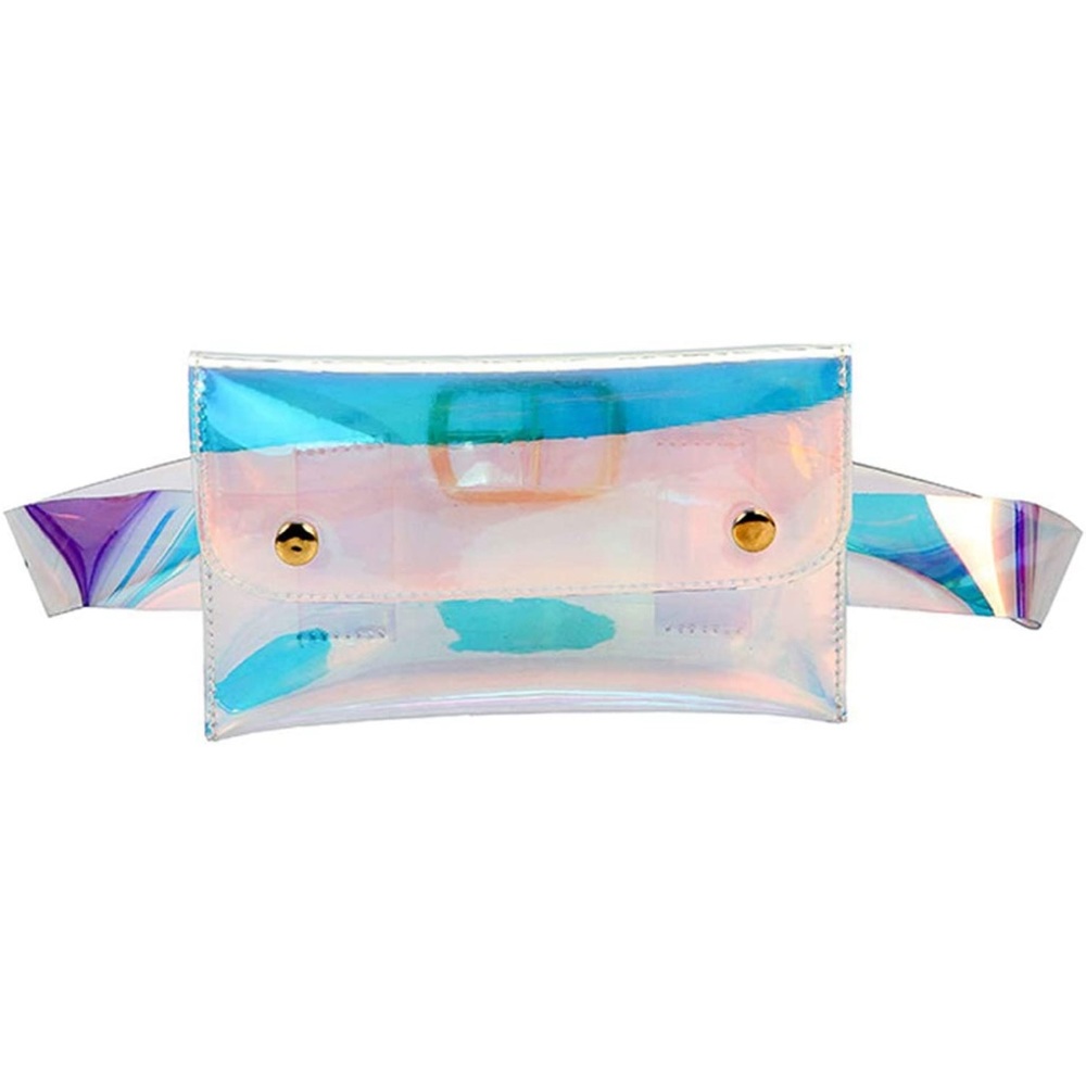 Holographic Fanny Pack Purse Clear Belt Bag Stylish PVC Waist Bag